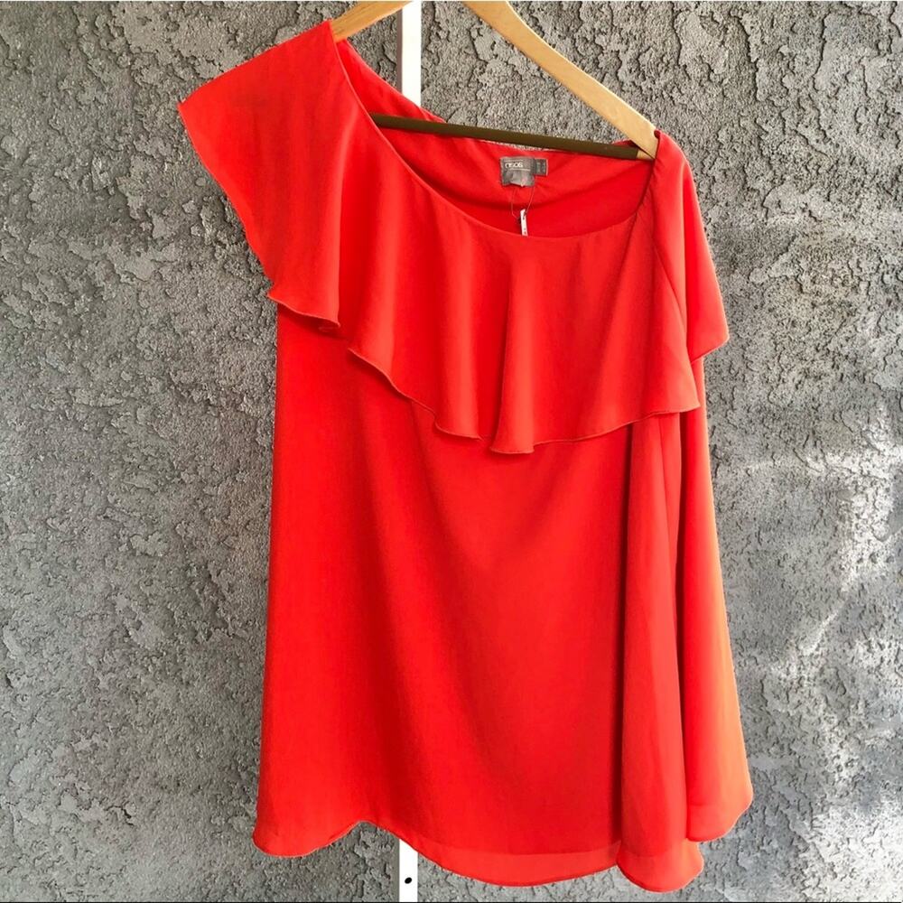 ASOS Orange Ruffle One Shoulder Dress - Picture 2 of 5